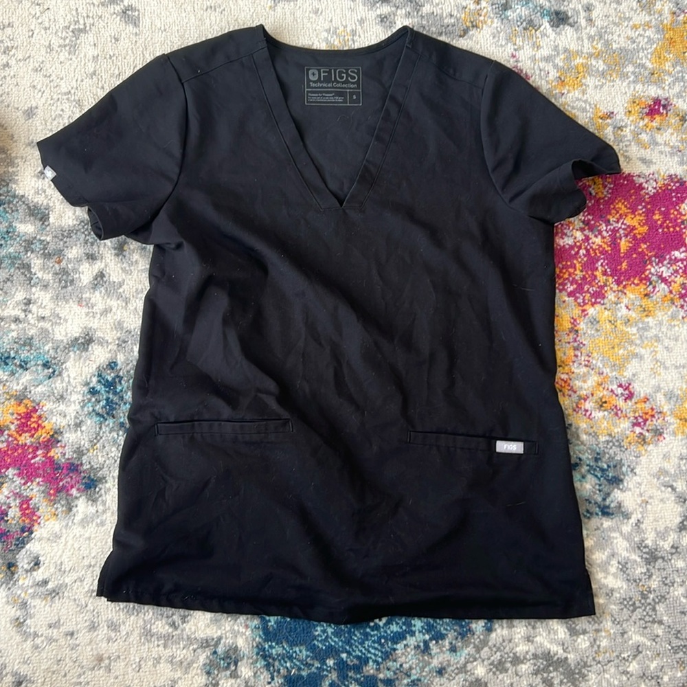 Figs black scrub top